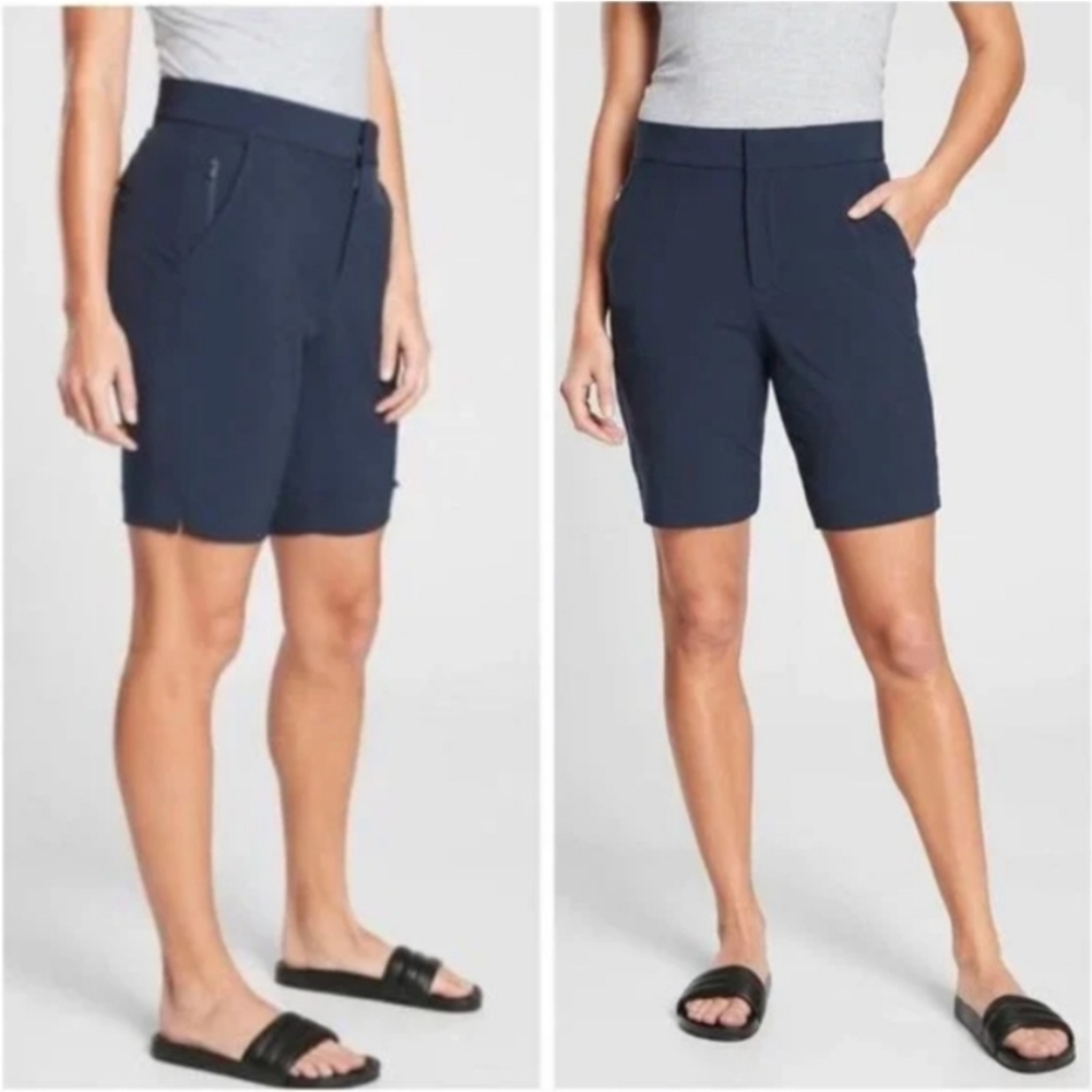 ✨[Athleta[ Navy Tribeca 7” Bermuda Shorts Size 4